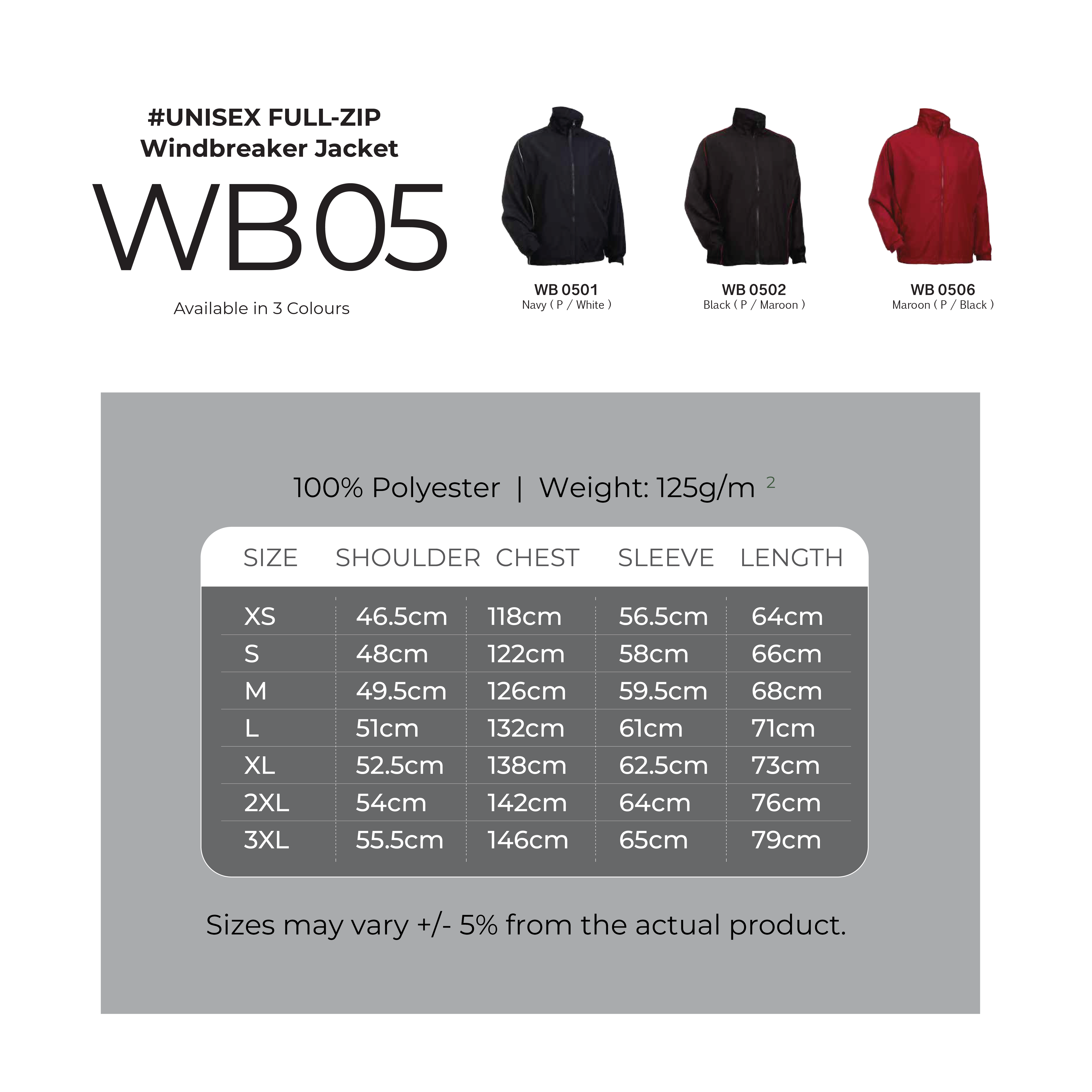 Full-Zip Windbreaker Jacket (WB05) - Image 5
